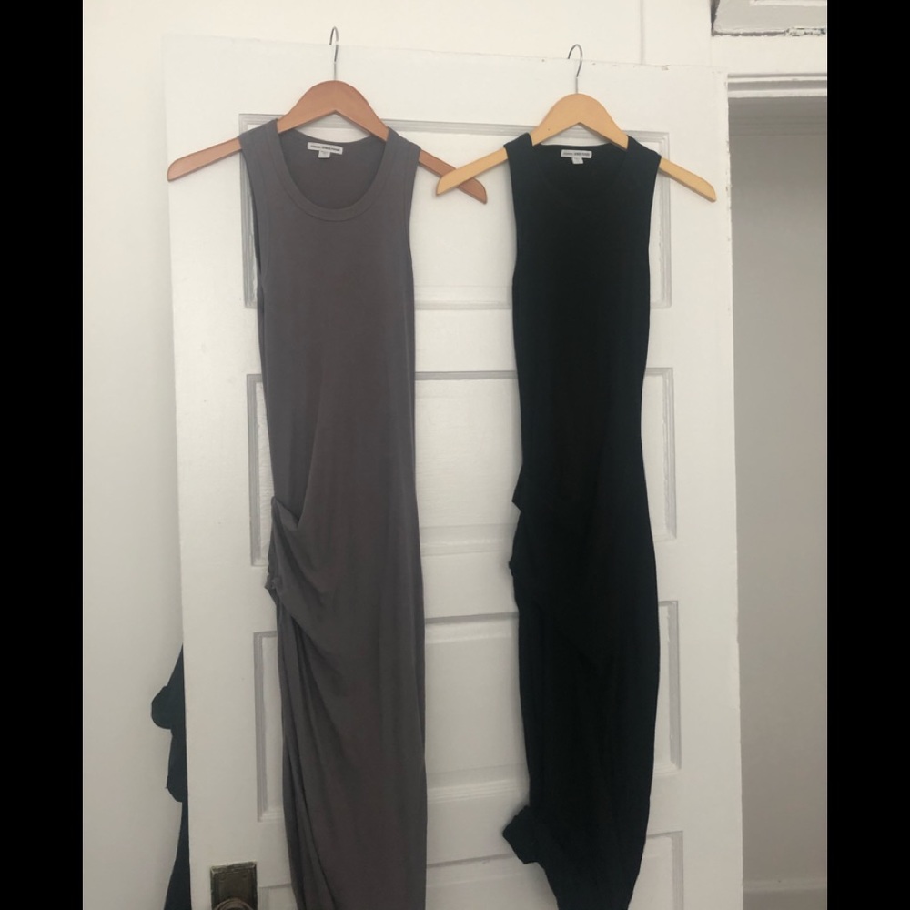 James Perse long tank dress S1 pair black and grey